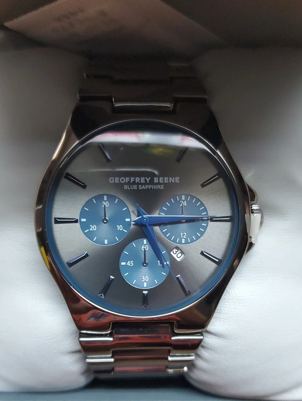 The Geoffrey Beene® gunmetal-tone bracelet watch